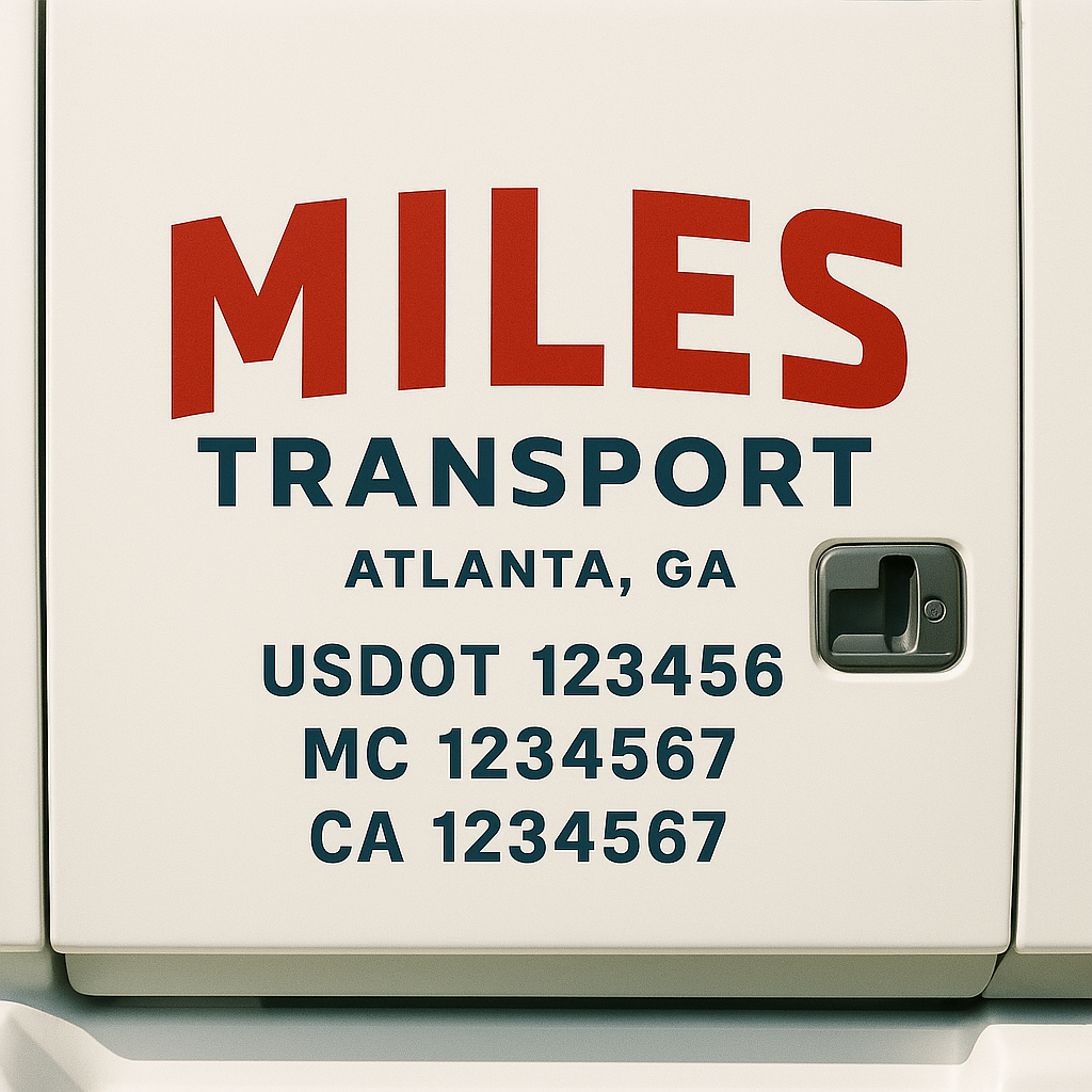 Custom Truck Door Lettering Sign Decal Sticker For Trucking, Businesses with City, State and USDOT, MC, GVW Truck Sign (2-Pack)