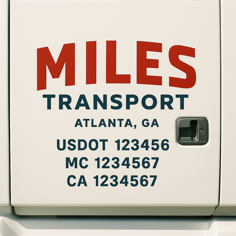 Custom Truck Door Lettering Sign Decal Sticker For Trucking, Businesses with City, State and USDOT, MC, GVW Truck Sign (2-Pack)