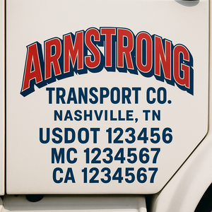 Custom Truck Door Lettering Sign Decal Sticker For Trucking, Businesses with City, State and USDOT, MC, GVW Truck Sign (2-Pack)
