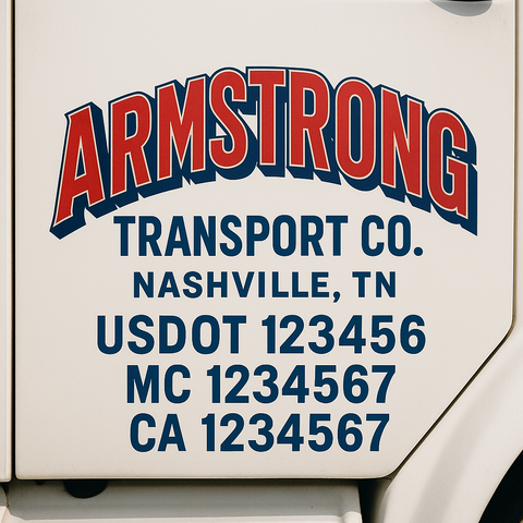 Custom Truck Door Lettering Sign Decal Sticker For Trucking, Businesses with City, State and USDOT, MC, GVW Truck Sign (2-Pack)