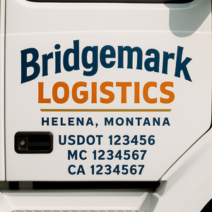 Custom Truck Door Lettering Sign Decal Sticker For Trucking, Businesses with City, State and USDOT, MC, GVW Truck Sign (2-Pack)