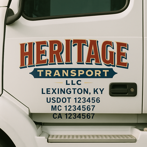 Custom Truck Door Lettering Sign Decal Sticker For Trucking, Businesses with City, State and USDOT, MC, GVW Truck Sign (2-Pack)