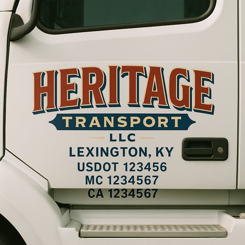 Custom Truck Door Lettering Sign Decal Sticker For Trucking, Businesses with City, State and USDOT, MC, GVW Truck Sign (2-Pack)