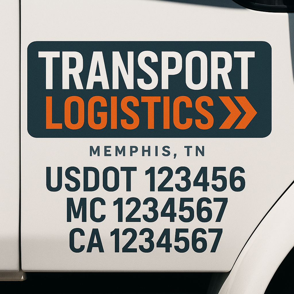 Custom Truck Door Lettering Sign Decal Sticker For Trucking, Businesses with City, State and USDOT, MC, GVW Truck Sign (2-Pack)
