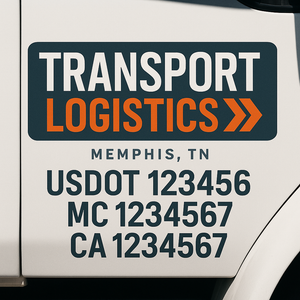 Custom Truck Door Lettering Sign Decal Sticker For Trucking, Businesses with City, State and USDOT, MC, GVW Truck Sign (2-Pack)
