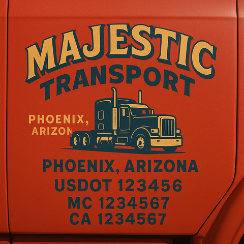 Custom Truck Door Lettering Sign Decal Sticker For Trucking, Businesses with City, State and USDOT, MC, GVW Truck Sign (2-Pack)