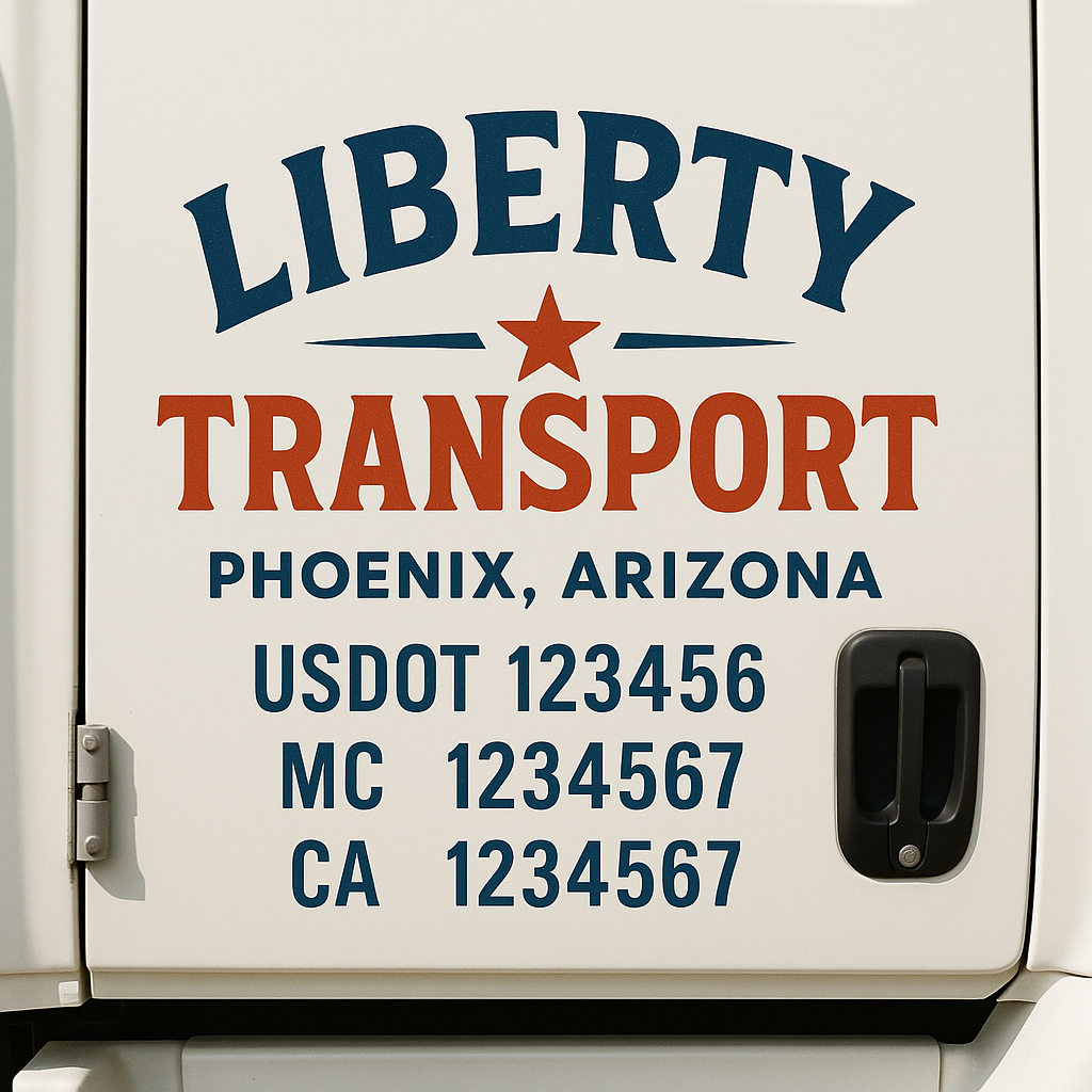 Custom Truck Door Lettering Sign Decal Sticker For Trucking, Businesses with City, State and USDOT, MC, GVW Truck Sign (2-Pack)
