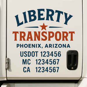 Custom Truck Door Lettering Sign Decal Sticker For Trucking, Businesses with City, State and USDOT, MC, GVW Truck Sign (2-Pack)