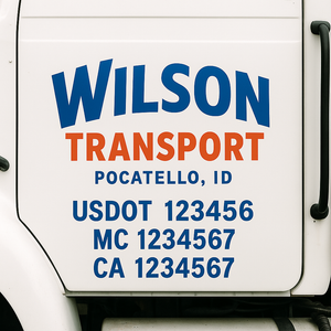 Custom Truck Door Lettering Sign Decal Sticker For Trucking, Businesses with City, State and USDOT, MC, GVW Truck Sign (2-Pack)