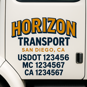 Custom Truck Door Lettering Sign Decal Sticker For Trucking, Businesses with City, State and USDOT, MC, GVW Truck Sign (2-Pack)