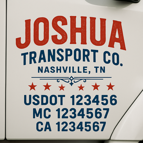 Custom Truck Door Lettering Sign Decal Sticker For Trucking, Businesses with City, State and USDOT, MC, GVW Truck Sign (2-Pack)