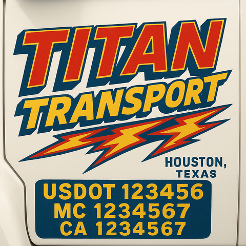 Custom Truck Door Lettering Sign Decal Sticker For Trucking, Businesses with City, State and USDOT, MC, GVW Truck Sign (2-Pack)
