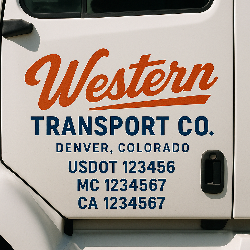Custom Truck Door Lettering Sign Decal Sticker For Trucking, Businesses with City, State and USDOT, MC, GVW Truck Sign (2-Pack)