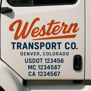 Custom Truck Door Lettering Sign Decal Sticker For Trucking, Businesses with City, State and USDOT, MC, GVW Truck Sign (2-Pack)