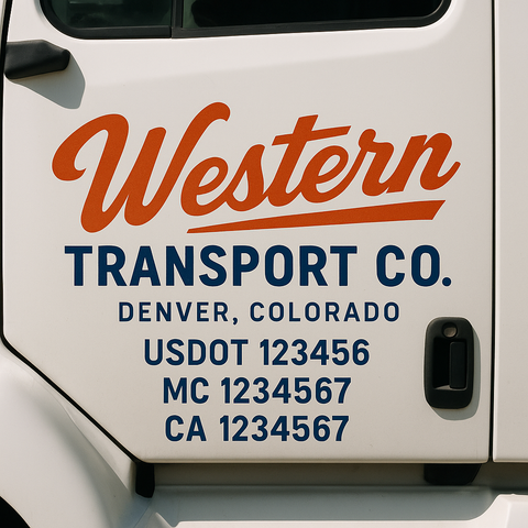 Custom Truck Door Lettering Sign Decal Sticker For Trucking, Businesses with City, State and USDOT, MC, GVW Truck Sign (2-Pack)
