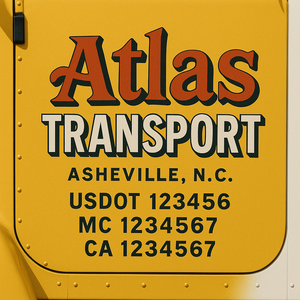 Custom Truck Door Lettering Sign Decal Sticker For Trucking, Businesses with City, State and USDOT, MC, GVW Truck Sign (2-Pack)
