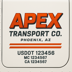Custom Truck Door Lettering Sign Decal Sticker For Trucking, Businesses with City, State and USDOT, MC, GVW Truck Sign (2-Pack)