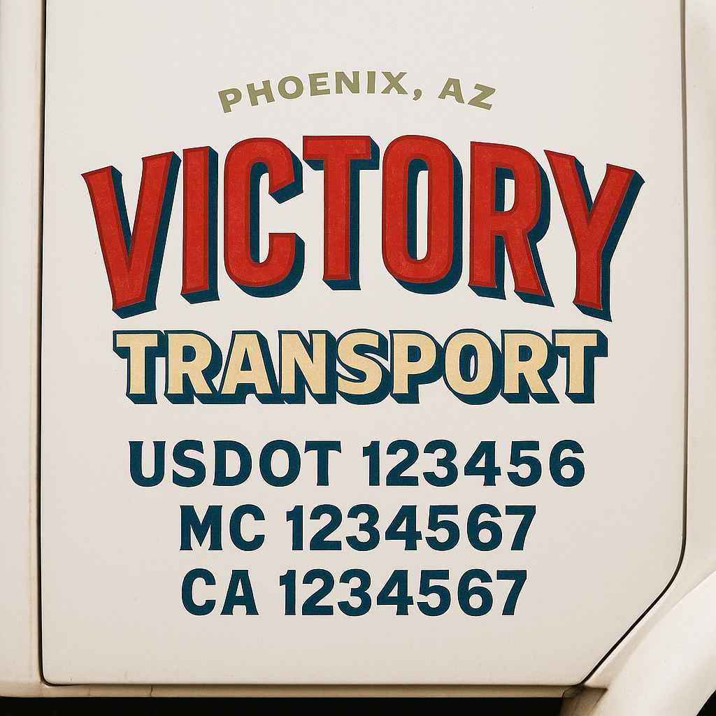 Custom Truck Door Lettering Sign Decal Sticker For Trucking, Businesses with City, State and USDOT, MC, GVW Truck Sign (2-Pack)