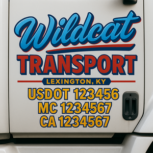Custom Truck Door Lettering Sign Decal Sticker For Trucking, Businesses with City, State and USDOT, MC, GVW Truck Sign (2-Pack)