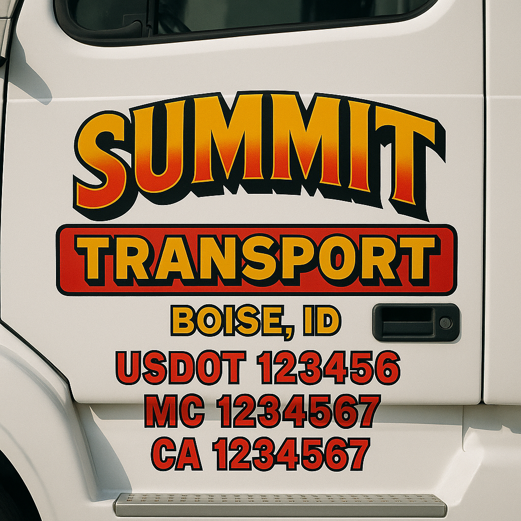 Custom Truck Door Lettering Sign Decal Sticker For Trucking, Businesses with City, State and USDOT, MC, GVW Truck Sign (2-Pack)