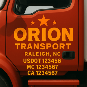 Custom Truck Door Lettering Sign Decal Sticker For Trucking, Businesses with City, State and USDOT, MC, GVW Truck Sign (2-Pack)