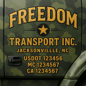 Custom Truck Door Lettering Sign Decal Sticker For Trucking, Businesses with City, State and USDOT, MC, GVW Truck Sign (2-Pack)