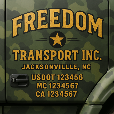 Custom Truck Door Lettering Sign Decal Sticker For Trucking, Businesses with City, State and USDOT, MC, GVW Truck Sign (2-Pack)