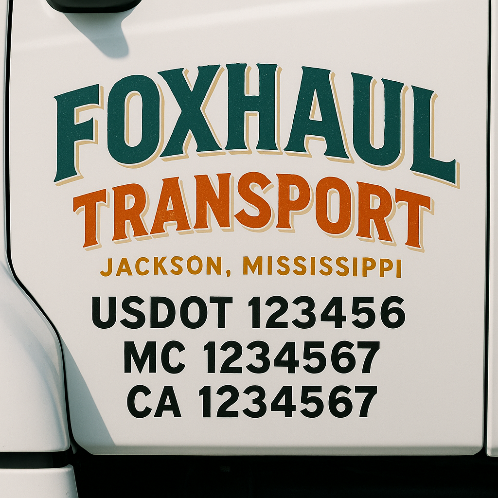 Custom Truck Door Lettering Sign Decal Sticker For Trucking, Businesses with City, State and USDOT, MC, GVW Truck Sign (2-Pack)