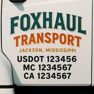 Custom Truck Door Lettering Sign Decal Sticker For Trucking, Businesses with City, State and USDOT, MC, GVW Truck Sign (2-Pack)