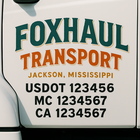 Custom Truck Door Lettering Sign Decal Sticker For Trucking, Businesses with City, State and USDOT, MC, GVW Truck Sign (2-Pack)