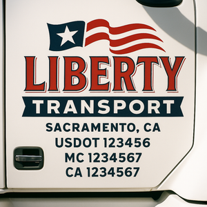 Custom Truck Door Lettering Sign Decal Sticker For Trucking, Businesses with City, State and USDOT, MC, GVW Truck Sign (2-Pack)
