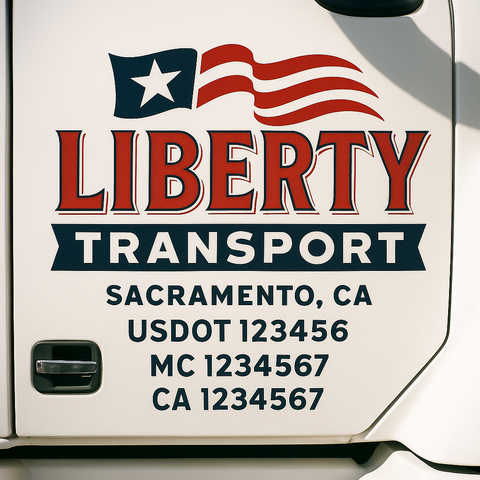 Custom Truck Door Lettering Sign Decal Sticker For Trucking, Businesses with City, State and USDOT, MC, GVW Truck Sign (2-Pack)