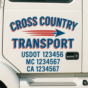 Custom Truck Door Lettering Sign Decal Sticker For Trucking, Businesses with City, State and USDOT, MC, GVW Truck Sign (2-Pack)