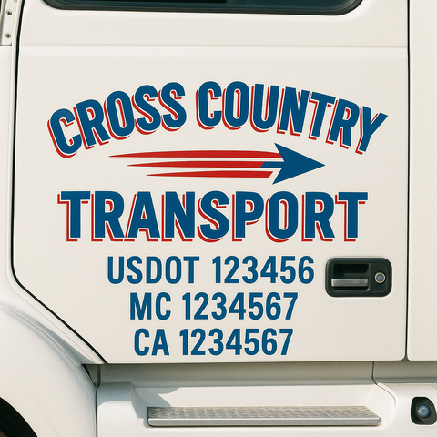Custom Truck Door Lettering Sign Decal Sticker For Trucking, Businesses with City, State and USDOT, MC, GVW Truck Sign (2-Pack)