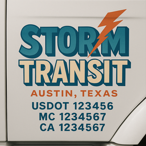 Custom Truck Door Lettering Sign Decal Sticker For Trucking, Businesses with City, State and USDOT, MC, GVW Truck Sign (2-Pack)