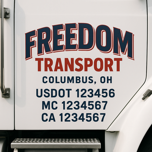 Custom Truck Door Lettering Sign Decal Sticker For Trucking, Businesses with City, State and USDOT, MC, GVW Truck Sign (2-Pack)