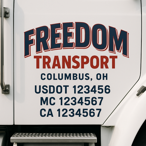 Custom Truck Door Lettering Sign Decal Sticker For Trucking, Businesses with City, State and USDOT, MC, GVW Truck Sign (2-Pack)