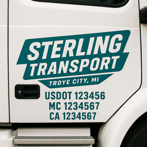 Custom Truck Door Lettering Sign Decal Sticker For Trucking, Businesses with City, State and USDOT, MC, GVW Truck Sign (2-Pack)