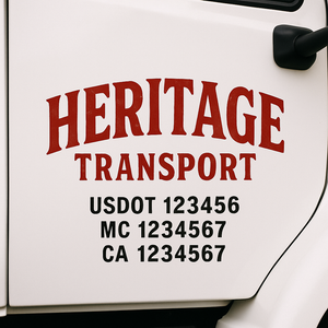 Custom Truck Door Lettering Sign Decal Sticker For Trucking, Businesses with City, State and USDOT, MC, GVW Truck Sign (2-Pack)