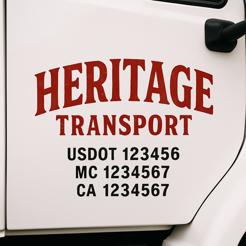 Custom Truck Door Lettering Sign Decal Sticker For Trucking, Businesses with City, State and USDOT, MC, GVW Truck Sign (2-Pack)