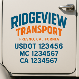 Custom Truck Door Lettering Sign Decal Sticker For Trucking, Businesses with City, State and USDOT, MC, GVW Truck Sign (2-Pack)