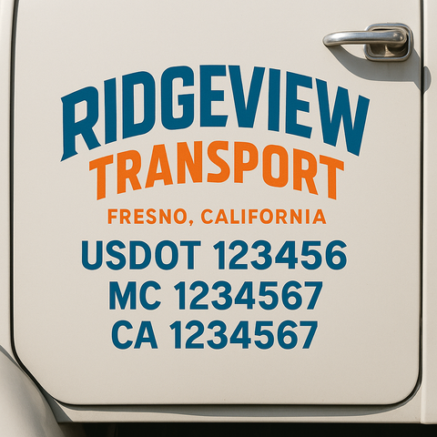 Custom Truck Door Lettering Sign Decal Sticker For Trucking, Businesses with City, State and USDOT, MC, GVW Truck Sign (2-Pack)