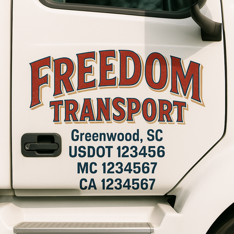 Custom Truck Door Lettering Sign Decal Sticker For Trucking, Businesses with City, State and USDOT, MC, GVW Truck Sign (2-Pack)