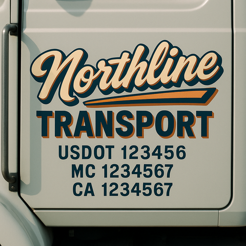 Custom Truck Door Lettering Sign Decal Sticker For Trucking, Businesses with City, State and USDOT, MC, GVW Truck Sign (2-Pack)