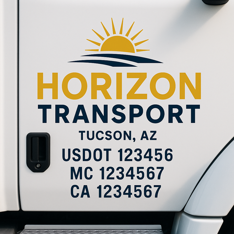 Custom Truck Door Lettering Sign Decal Sticker For Trucking, Businesses with City, State and USDOT, MC, GVW Truck Sign (2-Pack)