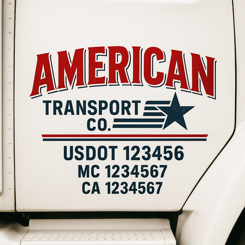 Custom Truck Door Lettering Sign Decal Sticker For Trucking, Businesses with City, State and USDOT, MC, GVW Truck Sign (2-Pack)
