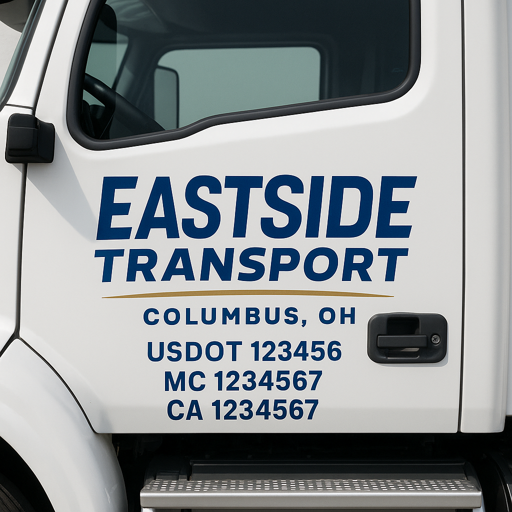 Custom Truck Door Lettering Sign Decal Sticker For Trucking, Businesses with City, State and USDOT, MC, GVW Truck Sign (2-Pack)