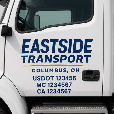 Custom Truck Door Lettering Sign Decal Sticker For Trucking, Businesses with City, State and USDOT, MC, GVW Truck Sign (2-Pack)