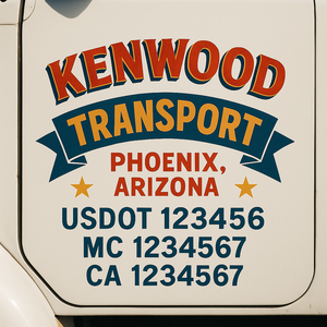 Custom Truck Door Lettering Sign Decal Sticker For Trucking, Businesses with City, State and USDOT, MC, GVW Truck Sign (2-Pack)