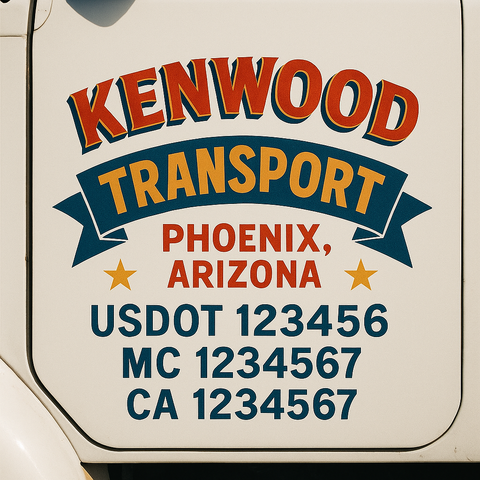Custom Truck Door Lettering Sign Decal Sticker For Trucking, Businesses with City, State and USDOT, MC, GVW Truck Sign (2-Pack)